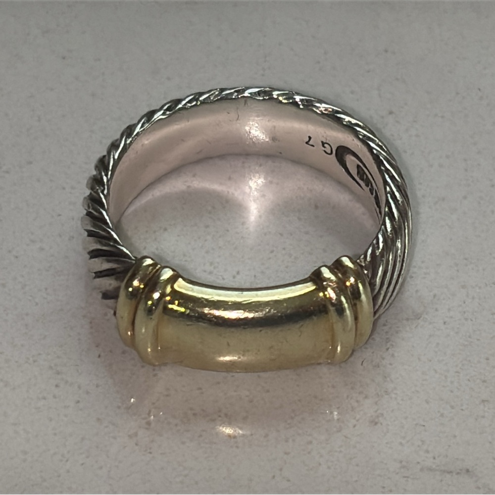 David Yurman 14k Gold & Sterling Silver Band Ring